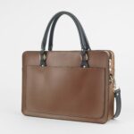 Elegant Brown Leather Laptop Hand Bag