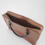 Elegant Brown Leather Laptop Hand Bag - Image 4