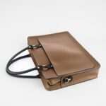 Elegant Brown Leather Laptop Hand Bag - Image 7